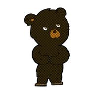 comic cartoon black bear cub N3