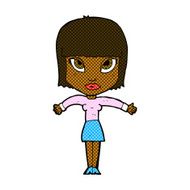 comic cartoon woman shrugging N11