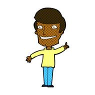 comic cartoon grinning man with idea N2