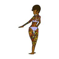 comic cartoon bikini girl covered in tattoos N2