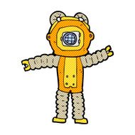 comic cartoon deep sea diver N4