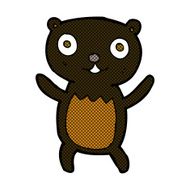 comic cartoon black bear cub N4