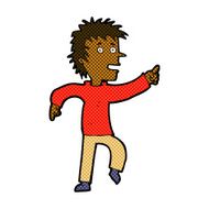 comic cartoon happy man pointing N9