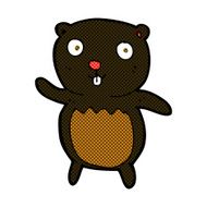 comic cartoon black bear cub N5