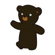 comic cartoon black bear cub N6
