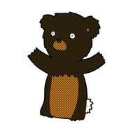 comic cartoon black bear cub N7