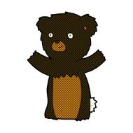 comic cartoon black bear cub N9