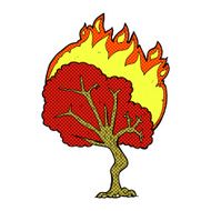 comic cartoon burning tree N4