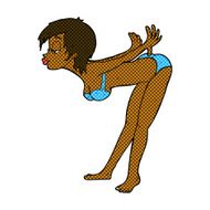 comic cartoon pin up girl in bikini N2