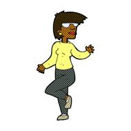 comic cartoon woman waving N42