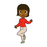comic cartoon pretty woman waving N12