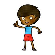 comic cartoon boy giving thumbs up symbol N2