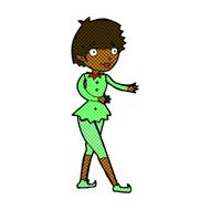 comic cartoon christmas elf woman N2