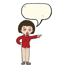 cartoon woman telling off with speech bubble N6