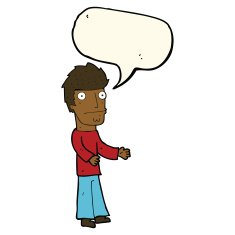 cartoon confused man with speech bubble N29