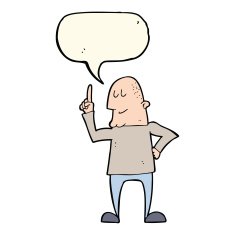 cartoon man pointing finger with speech bubble N6