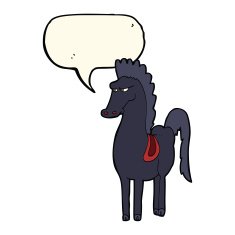 cartoon horse with speech bubble N28