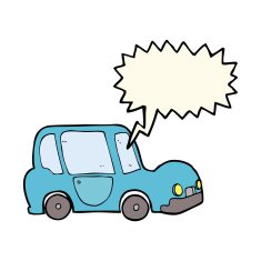cartoon car with speech bubble N26