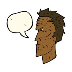 cartoon angry face with speech bubble N20