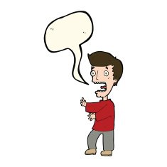 cartoon terrified man with speech bubble N143