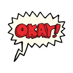 cartoon okay sign with speech bubble N4