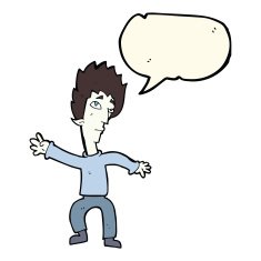 cartoon vampire man with speech bubble N75