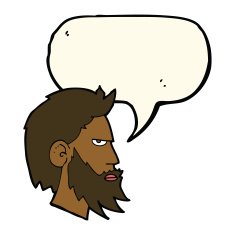 cartoon man with beard speech bubble N8
