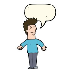 cartoon stressed man with speech bubble N48