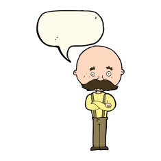 cartoon grandfather with speech bubble N7