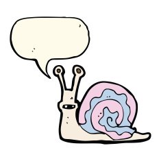 cartoon snail with speech bubble N27