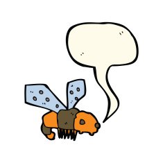 cartoon bee with speech bubble N20