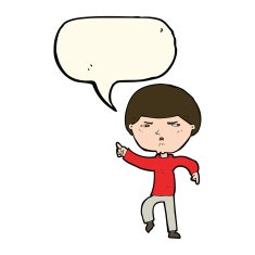 cartoon annoyed man with speech bubble N54