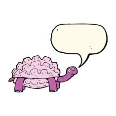 cartoon tortoise with speech bubble N6