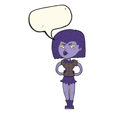 cartoon vampire girl with speech bubble N168
