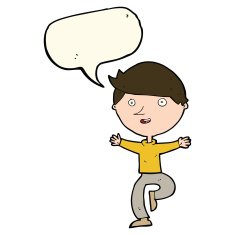 cartoon excited man with speech bubble N50