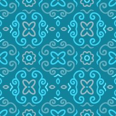 Abstract seamless pattern with vintage blue ornament