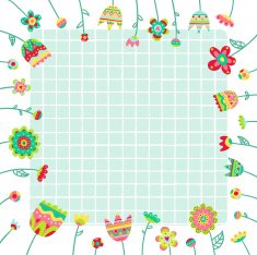 Vector background with doodle flowers and space for text