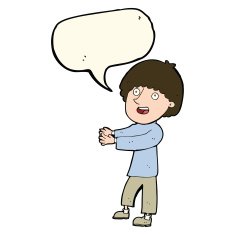 cartoon happy man showing with speech bubble N7