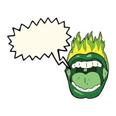 cartoon halloween mouth with speech bubble N18
