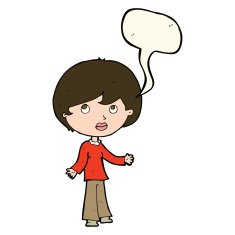 cartoon woman thinking with speech bubble N26