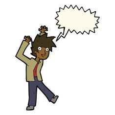 cartoon excited boy with speech bubble N109