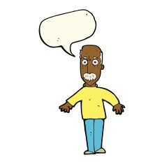 cartoon annoyed old man with speech bubble N47