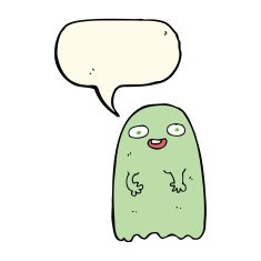 funny cartoon ghost with speech bubble N59