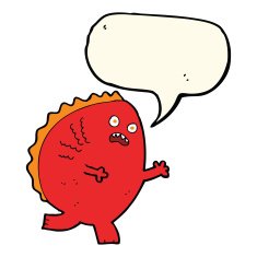 cartoon monster with speech bubble N34