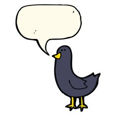 cartoon bird with speech bubble N196