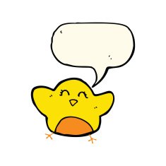 cartoon bird with speech bubble N197