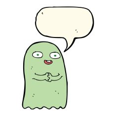 funny cartoon ghost with speech bubble N67