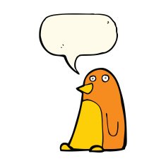 cartoon bird with speech bubble N199