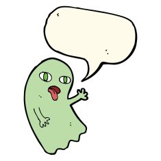 funny cartoon ghost with speech bubble N72