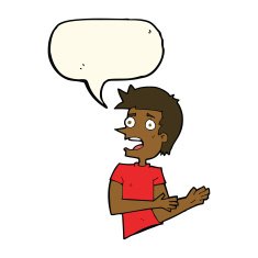 cartoon stressed man with speech bubble N50